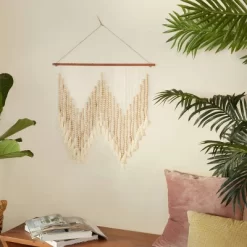 Wood Macrame Beaded Wall Decor With Fringe Tassels - Olivia & May -Northlight Store GUEST 006035f1 4335 4cb1 9683 19f194401226