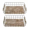 2pc Rectangle Rustic Wood And Metal Basket Set Brown - Stonebriar Collection 2 2pc Rectangle Rustic Wood And Metal Basket Set Brown - Stonebriar Collection -Northlight Store GUEST 00a76902 c224 43b8 91c5 9cca86e52fff