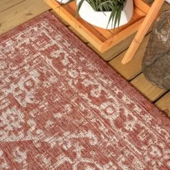 Malta Bohemian Inspired Medallion Textured Weave Indoor/Outdoor Area Rug - JONATHAN Y -Northlight Store GUEST 00da10d7 5a05 4f0f 8dfa 7f3b849ba5c7
