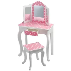 Polka Dot Fashion Prints Vanity Table & Stool Set Pink - Teamson Kids -Northlight Store GUEST 01155bac e3df 4437 aeed 60698b770388