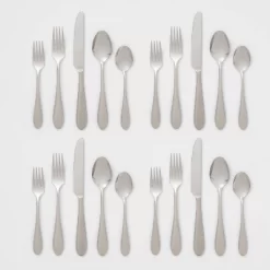 20pc Luxor 18/10 Stainless Steel Flatware Set - Threshold Signature™ -Northlight Store GUEST 0249df9c 4528 4fe4 ae3a bb1cbcc9fee2