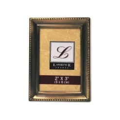 Lawrence Frames Antique Gold Brass 2x3 Picture Frame - Beaded Edge Design 11423
