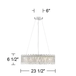 Possini Euro Design Alyssa Chrome Drum Chandelier 23 1/2" Wide Modern Crystal 12-Light LED Fixture For Dining Room Kitchen Island Entryway Bedroom -Northlight Store GUEST 039504b2 2ec2 452e bf49 caca589e776f