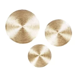 Set Of 3 Metal Plate Radial Wall Decors Brown - Olivia & May