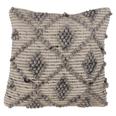 18"x18" Diamond Weave Square Throw Pillow - Saro Lifestyle 5 18"x18" Diamond Weave Square Throw Pillow - Saro Lifestyle - Image 3