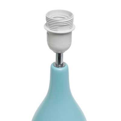 18.11" Traditional Standard Ceramic Dewdrop Table Desk Lamp With Matching Fabric Shade Blue - Creekwood Home 4 18.11" Traditional Standard Ceramic Dewdrop Table Desk Lamp With Matching Fabric Shade Blue - Creekwood Home - Image 2