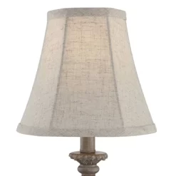 Regency Hill Cali Traditional Accent Table Lamps 19" High Set Of 2 Antique Beige Off White Bell Shade For Bedroom Living Room Bedside Nightstand Kids
