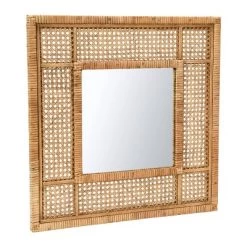 23.5" Square Modern Wood Rattan Wall Mirror Brown - Storied Home -Northlight Store GUEST 08db4cd5 9866 4b2c ad59 e19bbbc01060