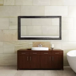 29.5" X 41.5" Beaded Wash Frame Mirror Black - Head West