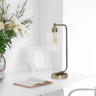 Modern Iron Table Lamp With Glass Shade Antique Brass - Lalia Home 6 Modern Iron Table Lamp With Glass Shade Antique Brass - Lalia Home - Image 4