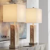 360 Lighting Connie Modern Table Lamps Set Of 2 25" High Brown Faux Marble With USB Charging Port White Rectangular Shade For Living Room Office Desk -Northlight Store GUEST 0a7adb2f 0fef 4f38 a557 8b526d02b700