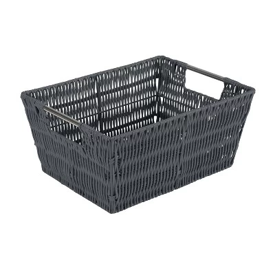 Simplify 3pc Rattan Tote Set With Sterling Silver Handles Charcoal 7 Simplify 3pc Rattan Tote Set With Sterling Silver Handles Charcoal - Image 5