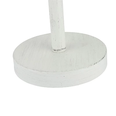 25" Eliza Metal And Tan Wood Beaded Drum Shade Table Lamp White - River Of Goods 12 25" Eliza Metal And Tan Wood Beaded Drum Shade Table Lamp White - River Of Goods - Image 10