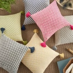 18"x18" Life Styles Lattice With Tassels Square Throw Pillow - Mina Victory 14 18"x18" Life Styles Lattice With Tassels Square Throw Pillow - Mina Victory -Northlight Store GUEST 0bbf5e34 b2b3 48e2 af27 d3f5413b5dc4