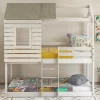 Twin Over Twin Wooden Bunk Bed With Roof, Window, Guardrail And Ladder - ModernLuxe 2 Twin Over Twin Wooden Bunk Bed With Roof, Window, Guardrail And Ladder - ModernLuxe -Northlight Store GUEST 0bcf02cd a3d6 44ad b87a 7fd82b6c3176