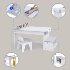 Fantasy Fields - Little Artist Monet Play Art Table Kids Furniture - White/Gray -Northlight Store GUEST 0d0e78db 6714 45b4 98cd f1333aed8b01