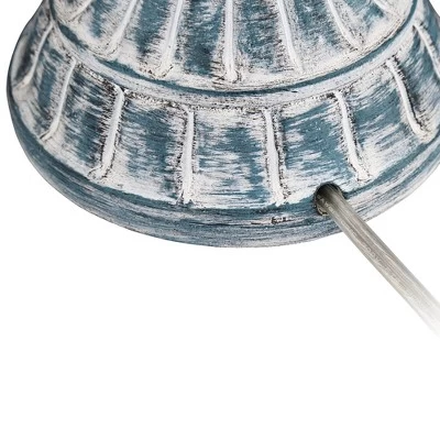 Regency Hill Tanya Country Cottage Table Lamps 26 1/2" High Set Of 2 Blue Wash Burlap Linen Drum Shade For Bedroom Living Room Bedside Nightstand Home 6 Regency Hill Tanya Country Cottage Table Lamps 26 1/2" High Set Of 2 Blue Wash Burlap Linen Drum Shade For Bedroom Living Room Bedside Nightstand Home - Image 4