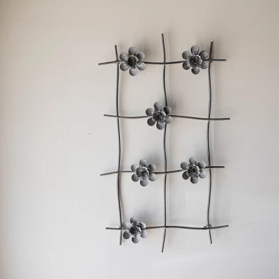 Flower Gray Metal Wall Art - Foreside Home & Garden 9 Flower Gray Metal Wall Art - Foreside Home & Garden - Image 7