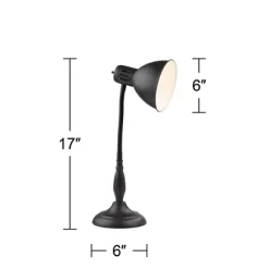360 Lighting Breck Desk Table Lamp 17" High Dark Bronze Metal Adjustable Gooseneck Arm For Bedroom Bedside Nightstand Office Kids Family House Home -Northlight Store GUEST 0edaa702 ce76 4c85 9ebd 5dd733a2f7d6
