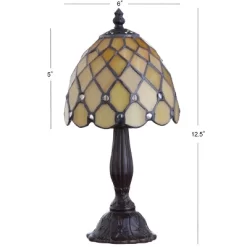 12.5" Campbell Tiffany Style Table Lamp (Includes LED Light Bulb) Bronze - JONATHAN Y -Northlight Store GUEST 1014f6e7 c89e 4f06 972f 37f4241b9c99