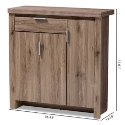 Laverne Modern And Contemporary Oak Finished Shoe Cabinet Brown - Baxton Studio -Northlight Store GUEST 109d2701 a039 4b71 af83 cdc97f565205