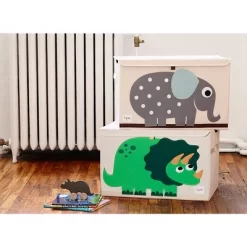 3 Sprouts Collapsible Toy Chest Storage Organizer Bin For Boys And Girls Playroom Bundle With 1 Jungle Lion And 1 Green Dinosaur Design (2 Pack) -Northlight Store GUEST 113623b2 56fe 4917 b01a 53e5d337437c