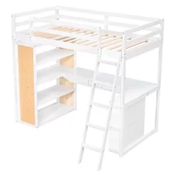 Loft Bed With Ladder, Shelves, And Desk - ModernLuxe -Northlight Store GUEST 13e1d57e 8779 4e06 a4fb 7aa7ca36c889