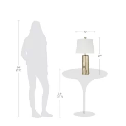 24" Faux Wood Table Lamp Silver - Cresswell Lighting -Northlight Store GUEST 140397aa 5efd 4874 8f5b 203052122051