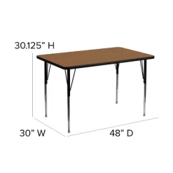 Flash Furniture 30''W X 48''L Rectangular Thermal Laminate Activity Table - Standard Height Adjustable Legs -Northlight Store GUEST 1413f8b5 1cf6 438d 998f b33597991654