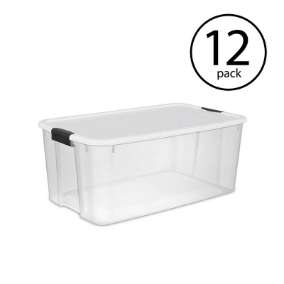 Sterilite Storage System Solution With 116 Quart Clear Stackable Storage Box Organization Containers With White Latching Lid 3 Sterilite Storage System Solution With 116 Quart Clear Stackable Storage Box Organization Containers With White Latching Lid