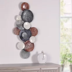 Metal Nobu Hanging Assorted Hammered Circles Unframed Wall Canvas Brown/White/Black - StyleCraft -Northlight Store GUEST 14978d56 346c 4ad1 b707 71ddd1a274e4