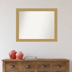 32" X 26" Non-Beveled Grace Brushed Gold Wall Mirror - Amanti Art -Northlight Store GUEST 14a633cc 2841 4257 a96d 64bd7b850fb8