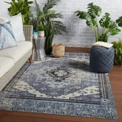 Cicero Indoor/Outdoor Medallion Area Rug Blue/Gray - Jaipur Living -Northlight Store GUEST 14a7e39c c3ff 4954 a42b f0e3732697a3