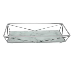 Geometric Tempered Glass Vanity Tank Tray White/Chrome - Home Details -Northlight Store GUEST 15291436 a6a3 443f a739 197fb14fa720
