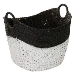 CosmoLiving By Cosmopolitan 19" X 22" X 17" Sea Grass Contemporary Storage Basket Black