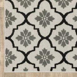 Trinity Floral Trellis Patio Area Rug Beige/Black - Captiv8e Designs -Northlight Store GUEST 1659e043 0ca2 468d a97e 3761c610ba16