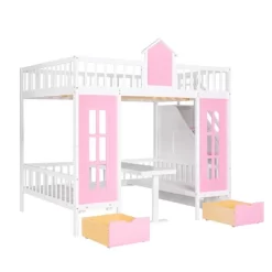 Full-Over-Full Bunk Bed With Changeable Table, Separable Bunk Bed Turn Into Upper Bed And Down Desk-ModernLuxe -Northlight Store GUEST 16921906 91ea 4fbc 864a 1c137ded92fa