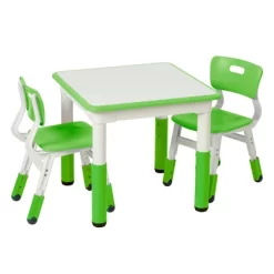 ECR4Kids Square Resin Dry-Erase Adjustable Activity Table With 2 Chairs (3-Piece Set) -Northlight Store GUEST 1738580c 9a53 4444 acb7 6400907754d4