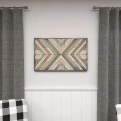 Wood Geometric Handmade Southwestern Wall Decor White - Olivia & May -Northlight Store GUEST 177af8b4 ed09 4844 82d9 62308d7c93c8