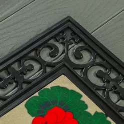 Evergreen Black Fleur Scroll Sassafras Floor Mat Indoor Outdoor Rubber Tray 18"x30" Fits Sassafras Inserts 10"x22" Black -Northlight Store GUEST 177be4a7 a902 4a36 9585 a9fd20853b4e