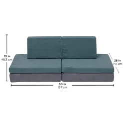 Children's Factory Multipurpose Whatsit Kids Furniture Sofa Couch With Flexible Seat Cushions For Home Bedrooms, Playrooms, And Dorms, Gray -Northlight Store GUEST 17fe9ef7 5cc0 4ded a264 fa386ccfaca2