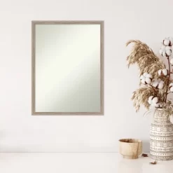 19" X 25" Non-Beveled Hardwood Wedge Whitewash Wood Wall Mirror - Amanti Art -Northlight Store GUEST 181d2b15 a295 4c16 b6fb 444c4727778f