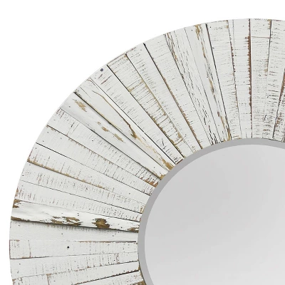 Distressed Modern Farmhouse Wood Wall Mirror White - StyleCraft 4 Distressed Modern Farmhouse Wood Wall Mirror White - StyleCraft - Image 2
