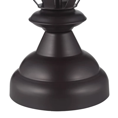 360 Lighting Grant Rustic Industrial Table Lamps 26 1/2" High Set Of 2 Bronze Metal Cage Taupe Drum Shade For Bedroom Living Room Bedside Nightstand 6 360 Lighting Grant Rustic Industrial Table Lamps 26 1/2" High Set Of 2 Bronze Metal Cage Taupe Drum Shade For Bedroom Living Room Bedside Nightstand - Image 4