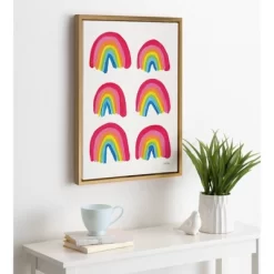 18" X 24" Sylvie Raindow Collection Framed Canvas Wall Art By Cat Coquillette Gold - Kate And Laurel -Northlight Store GUEST 18832332 469a 40e4 a444 633ee81ef6db