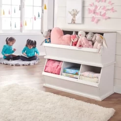 Badger Basket Two Bin Stackable Storage Cubby White/Gray Woodgrain 16 Badger Basket Two Bin Stackable Storage Cubby White/Gray Woodgrain -Northlight Store GUEST 188e9a76 a8e3 4b08 8662 7266daf31065