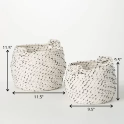 Sullivans Fabric Woven Basket Set Of 2, 11.5"H & 9.5"H White 7 Sullivans Fabric Woven Basket Set Of 2, 11.5"H & 9.5"H White -Northlight Store GUEST 197825ef 8338 4bc0 af3d 1720fb3a4af7