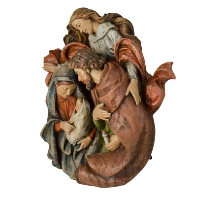 Roman 14" Brown Holy Family With Angel Christmas Wall Bust 3 Roman 14" Brown Holy Family With Angel Christmas Wall Bust