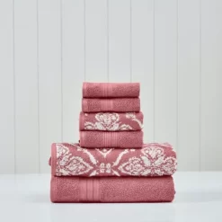 Modern Threads 6-Piece Cotton Jacquard Towel Set, Amaris. -Northlight Store GUEST 1983659a a78d 43c1 8f4c 400666da1342