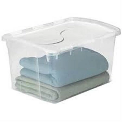 Sterilite 48 Quart Multipurpose Stackable Storage Box Tote Container With Hinged Lid And Handles For Home And Office Organization, Clear (6 Pack) 7 Sterilite 48 Quart Multipurpose Stackable Storage Box Tote Container With Hinged Lid And Handles For Home And Office Organization, Clear (6 Pack) - Image 5